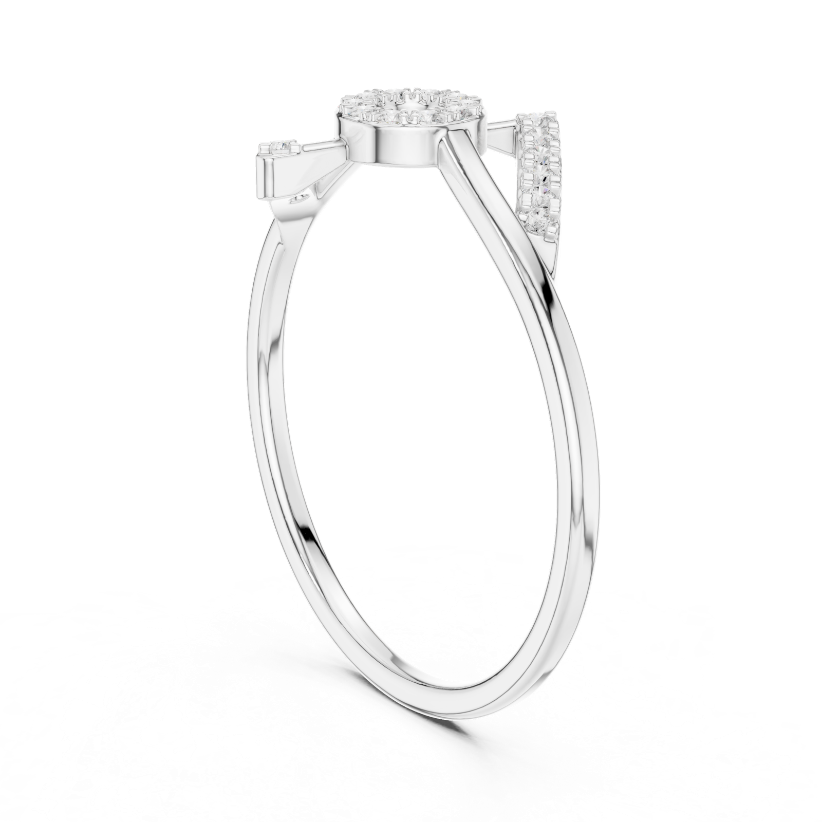 Gold Ring HLR-202, White Gold
