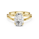 Gold Jewelry L36-7, Oval center stone, Yellow Gold, view 4