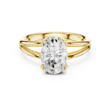 Gold Jewelry L36-7, Oval center stone, Yellow Gold, view 4
