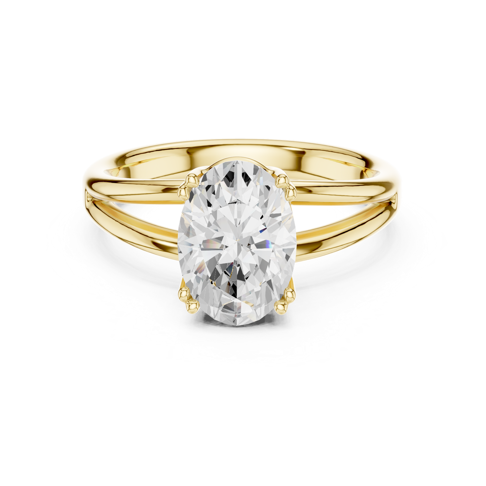 Gold Jewelry L36-7, Oval center stone, Yellow Gold, view 4