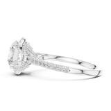 Gold Ring DDLR-255, Round center stone, White Gold, view 3