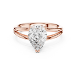 Gold Jewelry L36-7, Pear center stone, Rose Gold, view 4