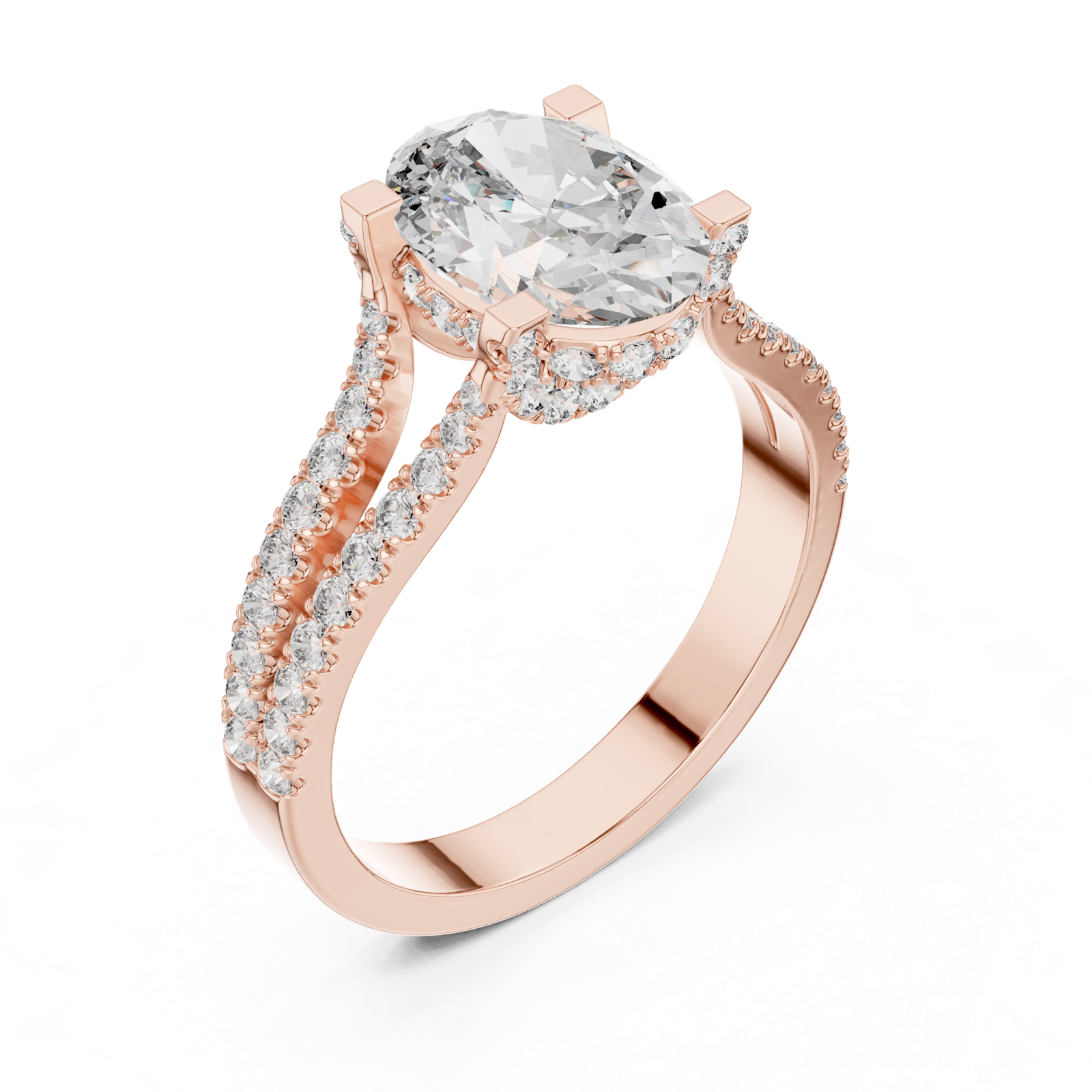 Gold Ring DDLR-183, Rose Gold, view 2