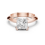 Gold Jewelry L36-8, Princess center stone, Rose Gold