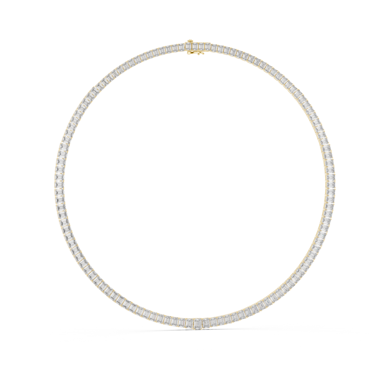 14K Solid Gold Lab Diamond Tennis Necklace, Yellow Gold, view 1