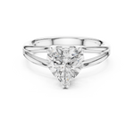 Gold Jewelry L36-7, Heart center stone, White Gold, view 4