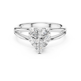 Gold Jewelry L36-7, Heart center stone, White Gold, view 4