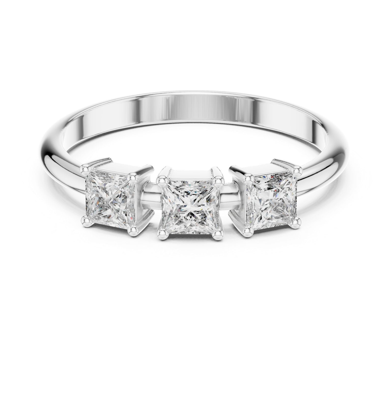 Gold Ring HLR-109, White Gold, view 4