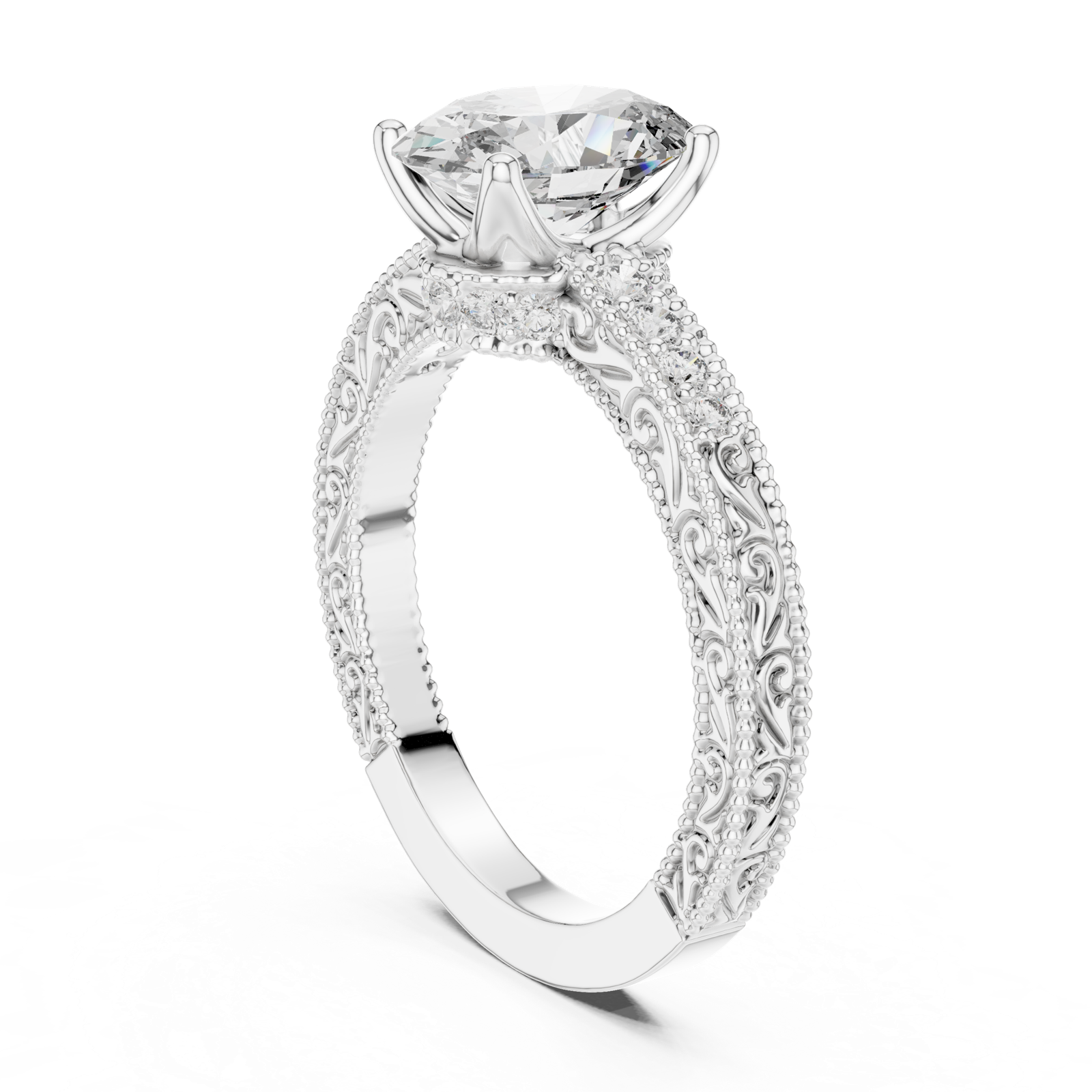 Gold Ring DDLR-166, White Gold