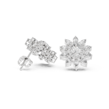 Gold Earrings AGDER-270, White Gold, view 1