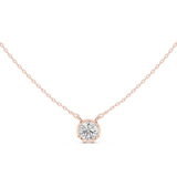 Gold Jewelry DDPS-001, Round center stone, Rose Gold, view 4