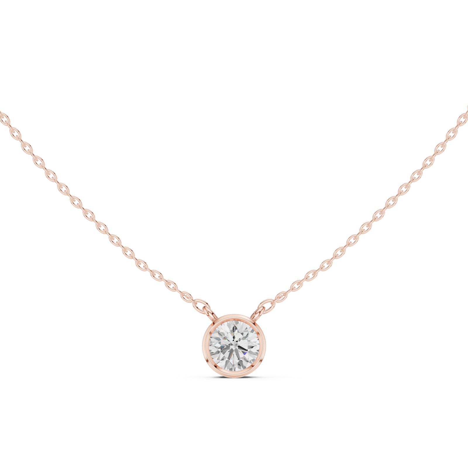 Gold Jewelry DDPS-001, Round center stone, Rose Gold, view 4