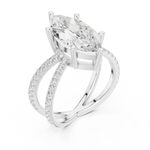 Gold Jewelry L36-25, Marquise center stone, White Gold, view 2