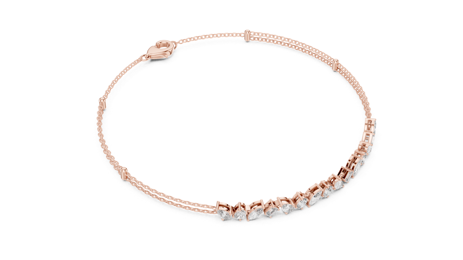 Gold Bracelet GLBR-0020, Rose Gold, view 2