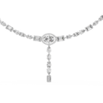 14K Solid Gold Lab Diamond Tennis Necklace, White Gold, view 4