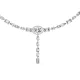 14K Solid Gold Lab Diamond Tennis Necklace, White Gold, view 4