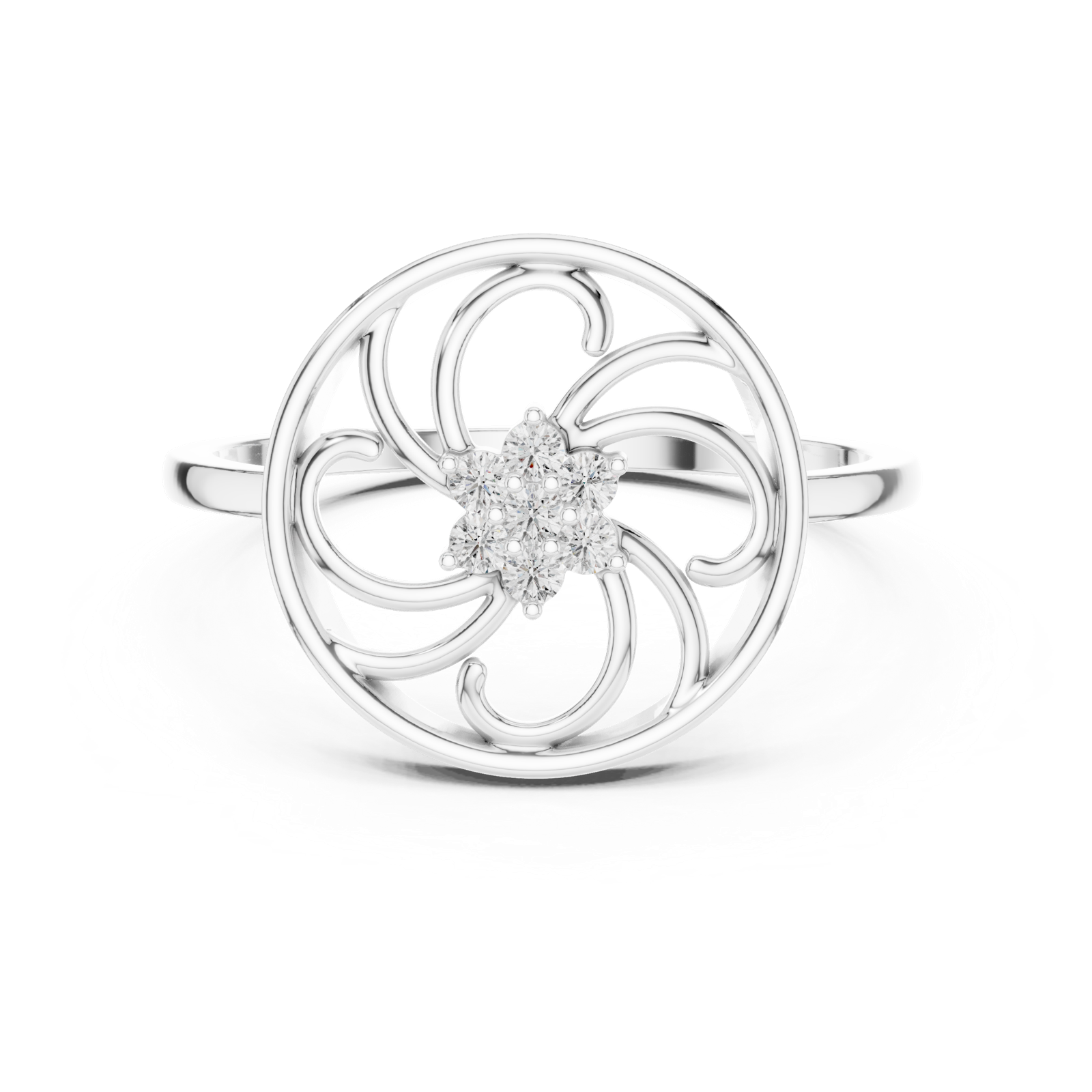 Gold Ring DR-6231, White Gold, view 4