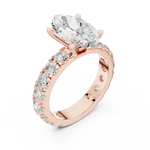 Gold Jewelry L35-63, Marquise center stone, Rose Gold, view 2