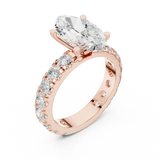 Gold Jewelry L35-63, Marquise center stone, Rose Gold, view 2