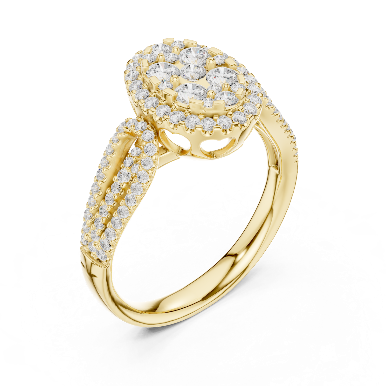 Gold Ring DDLR-758, Yellow Gold, view 2