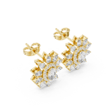 Gold Earrings AGDER-270, Yellow Gold, view 2