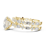 Gold Ring DDLR-301, Round center stone, Yellow Gold, view 3