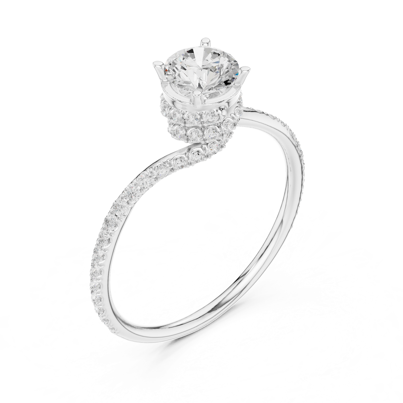 Gold Ring LR-0341, White Gold, view 2
