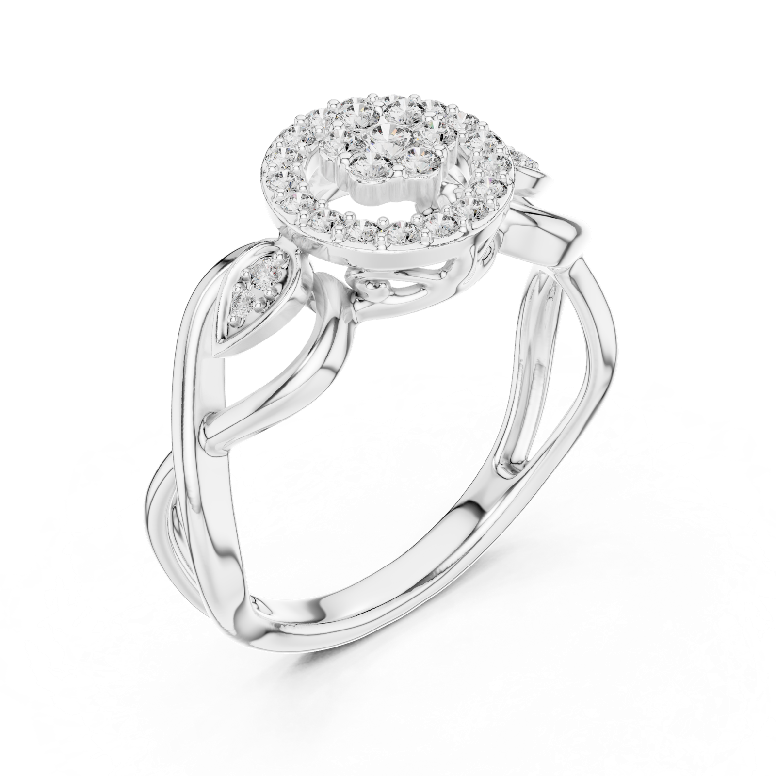 Gold Ring 12-10002@L, White Gold, view 2