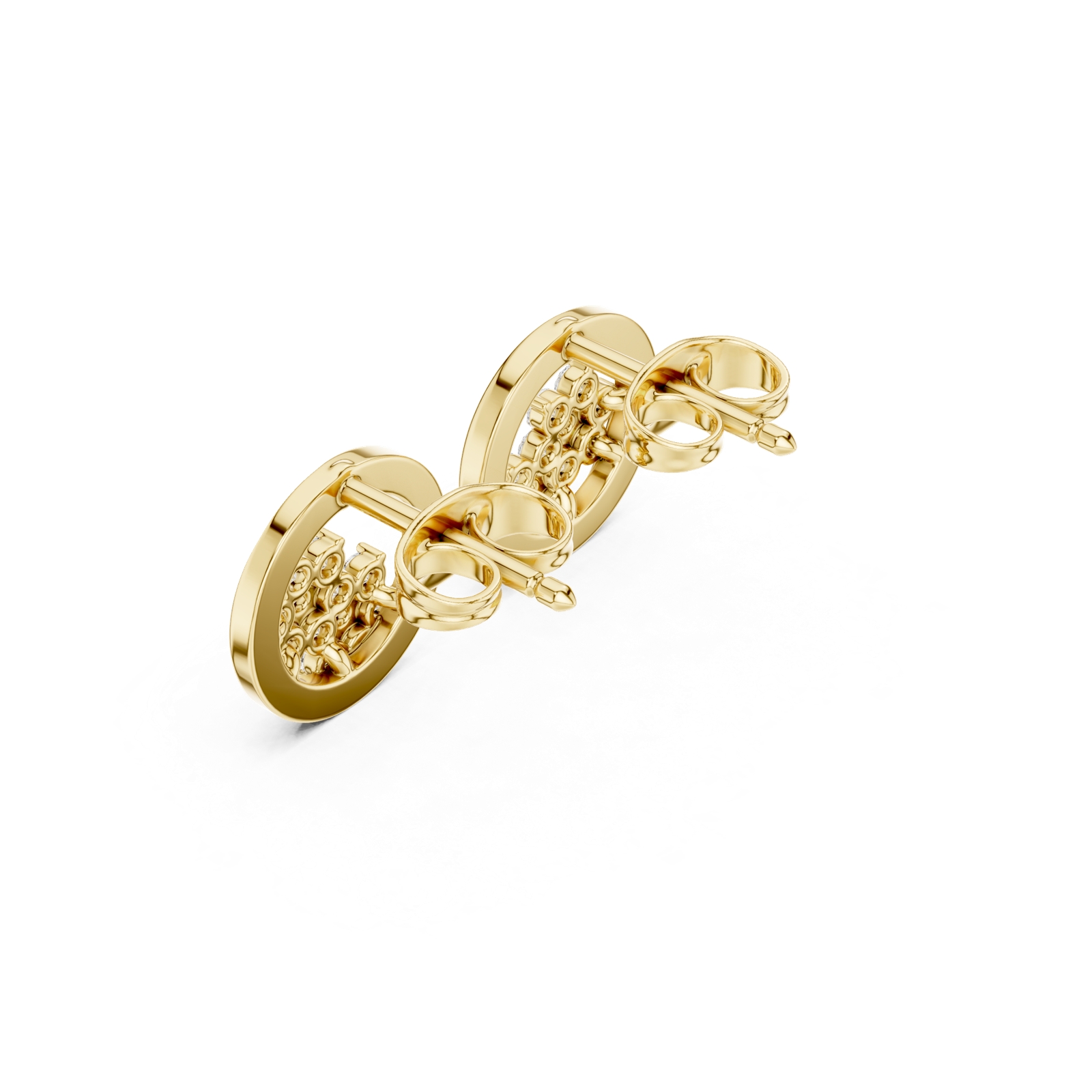 Gold Earrings SBER(13), Yellow Gold, view 2
