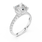 14K Solid Gold Lab Diamond Solitaire Ring, White Gold, view 2