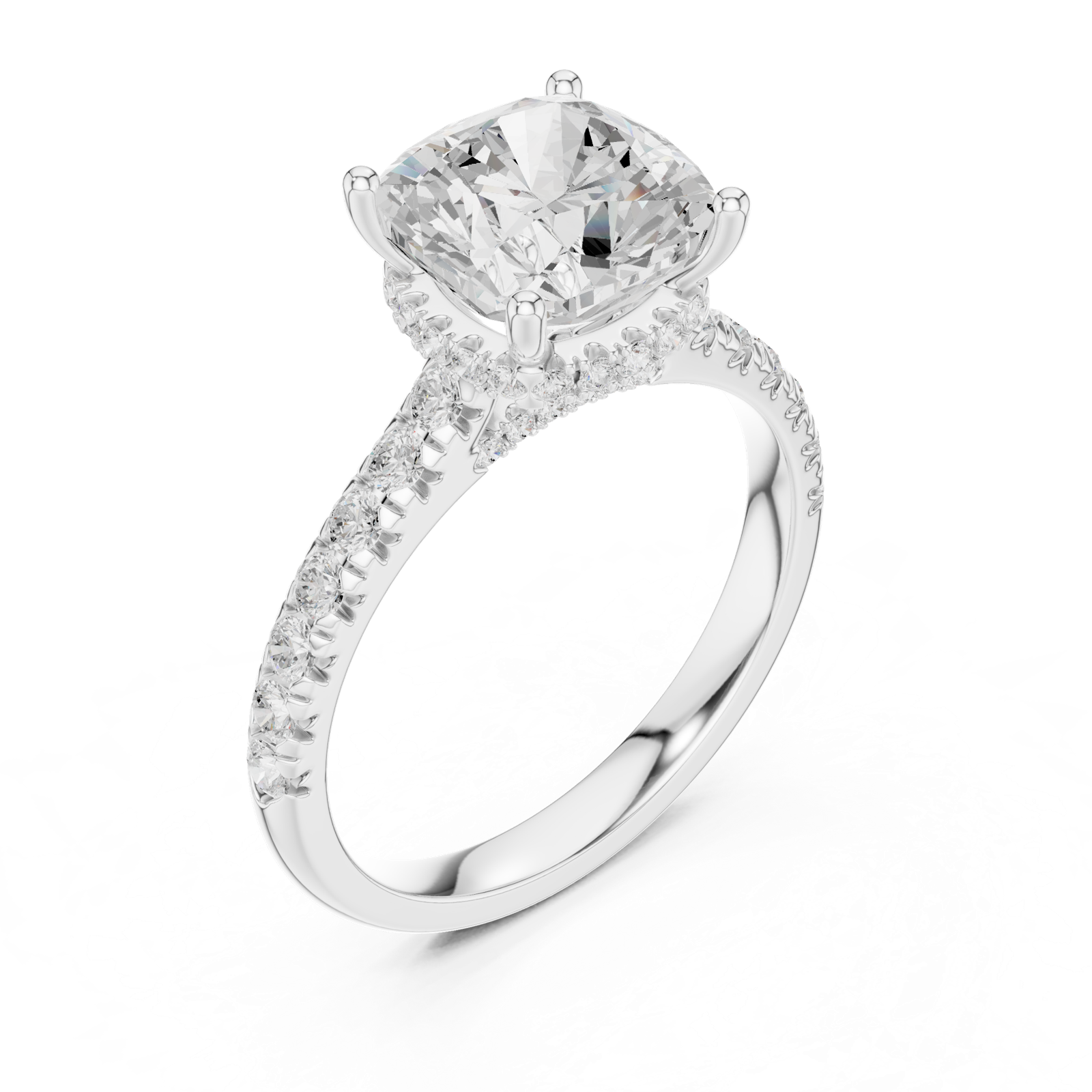 14K Solid Gold Lab Diamond Solitaire Ring, White Gold, view 2