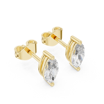 14K Solid Gold Lab Diamond Stud Earrings, Yellow Gold, view 2