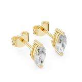 14K Solid Gold Lab Diamond Stud Earrings, Yellow Gold, view 2