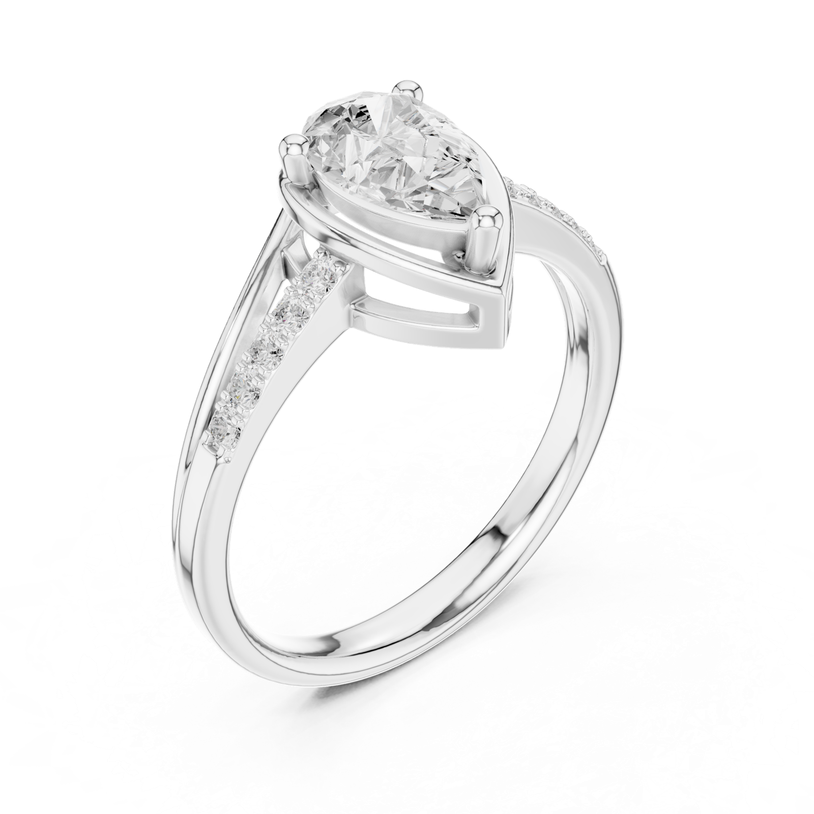 Gold Ring DDLR-473, White Gold, view 2