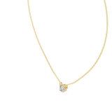 14K Solid Gold Lab Diamond Solitaire Pendant Necklace, Yellow Gold, view 2