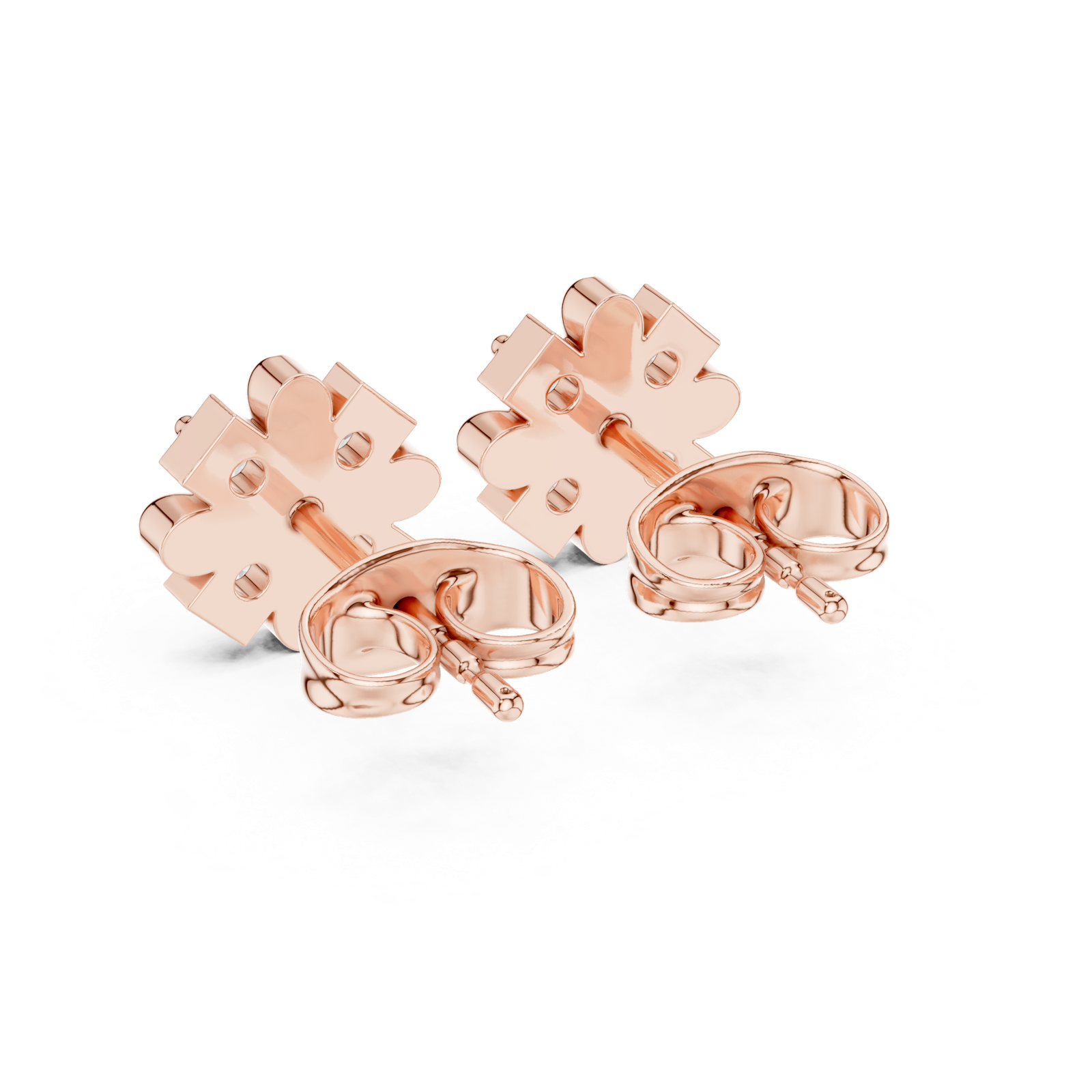 Gold Earrings 9-10042E, Rose Gold, view 3