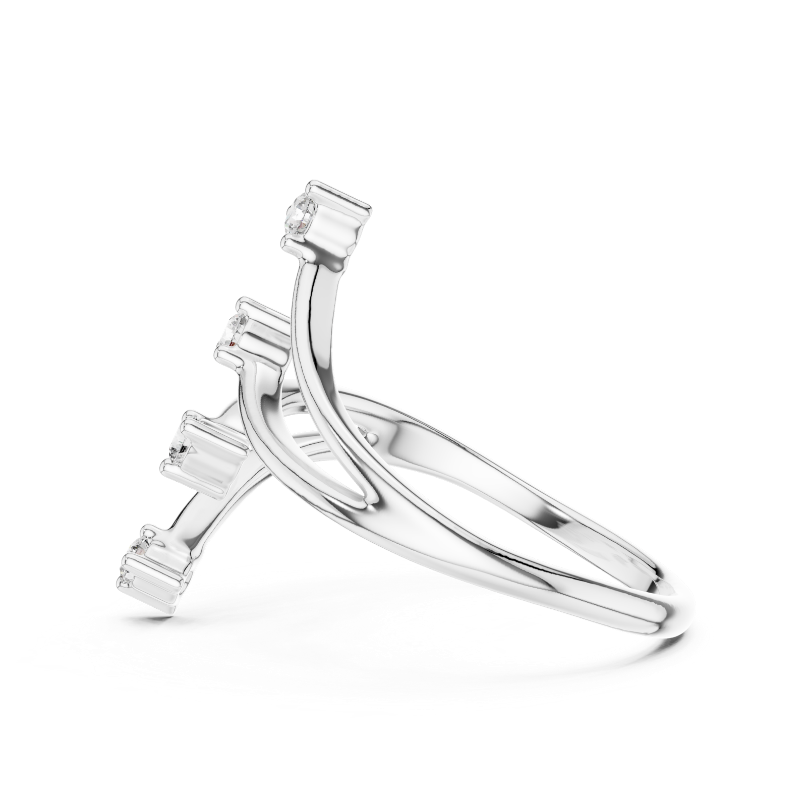 Gold Ring 12-10052@L, White Gold, view 3