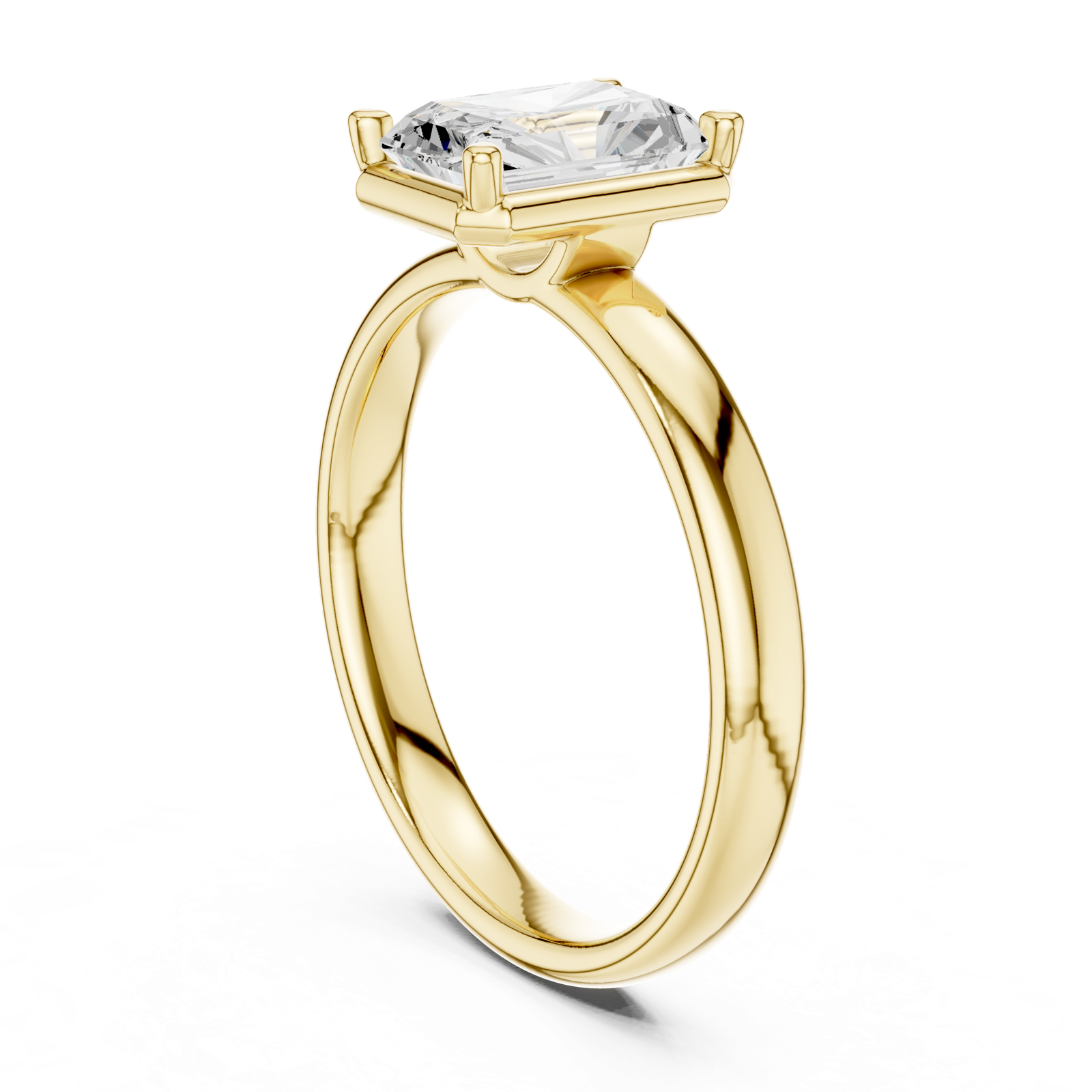Gold Jewelry L36-10, Radiant center stone, Yellow Gold, view 1