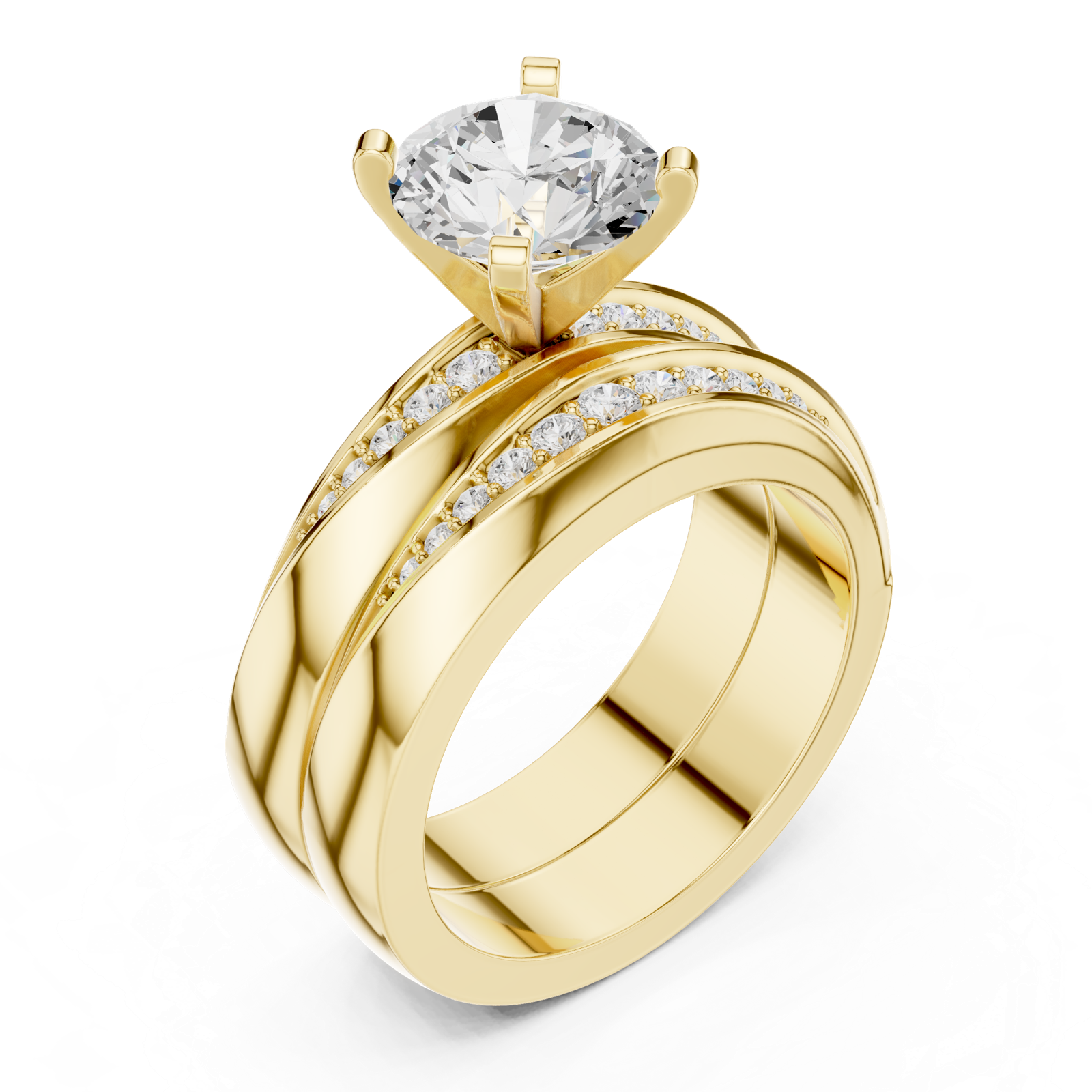 Gold Ring DDLR-291, Yellow Gold, view 2