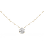 14K Solid Gold Lab Diamond Solitaire Pendant Necklace, White Gold