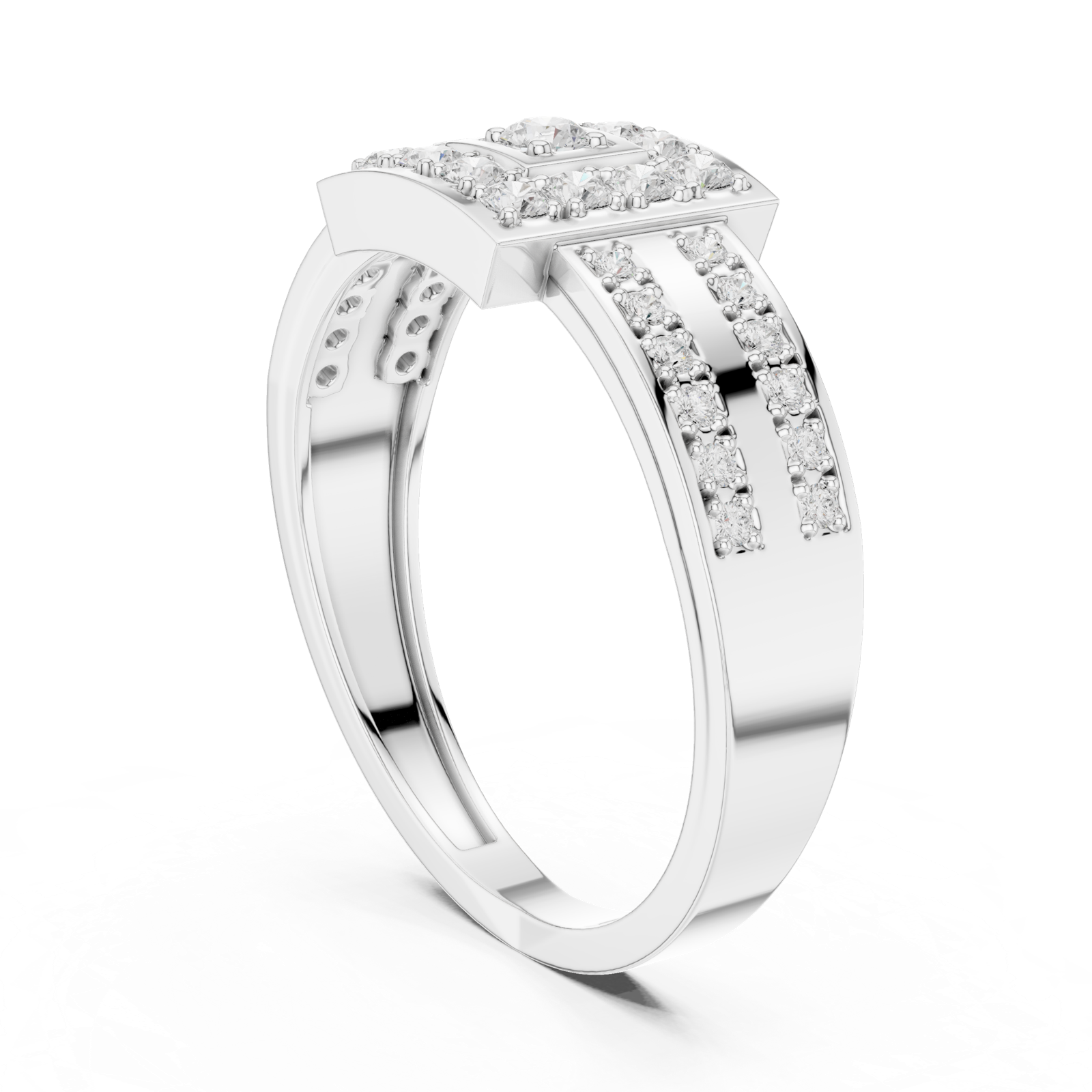 Gold Ring DDLR-806, White Gold, view 1