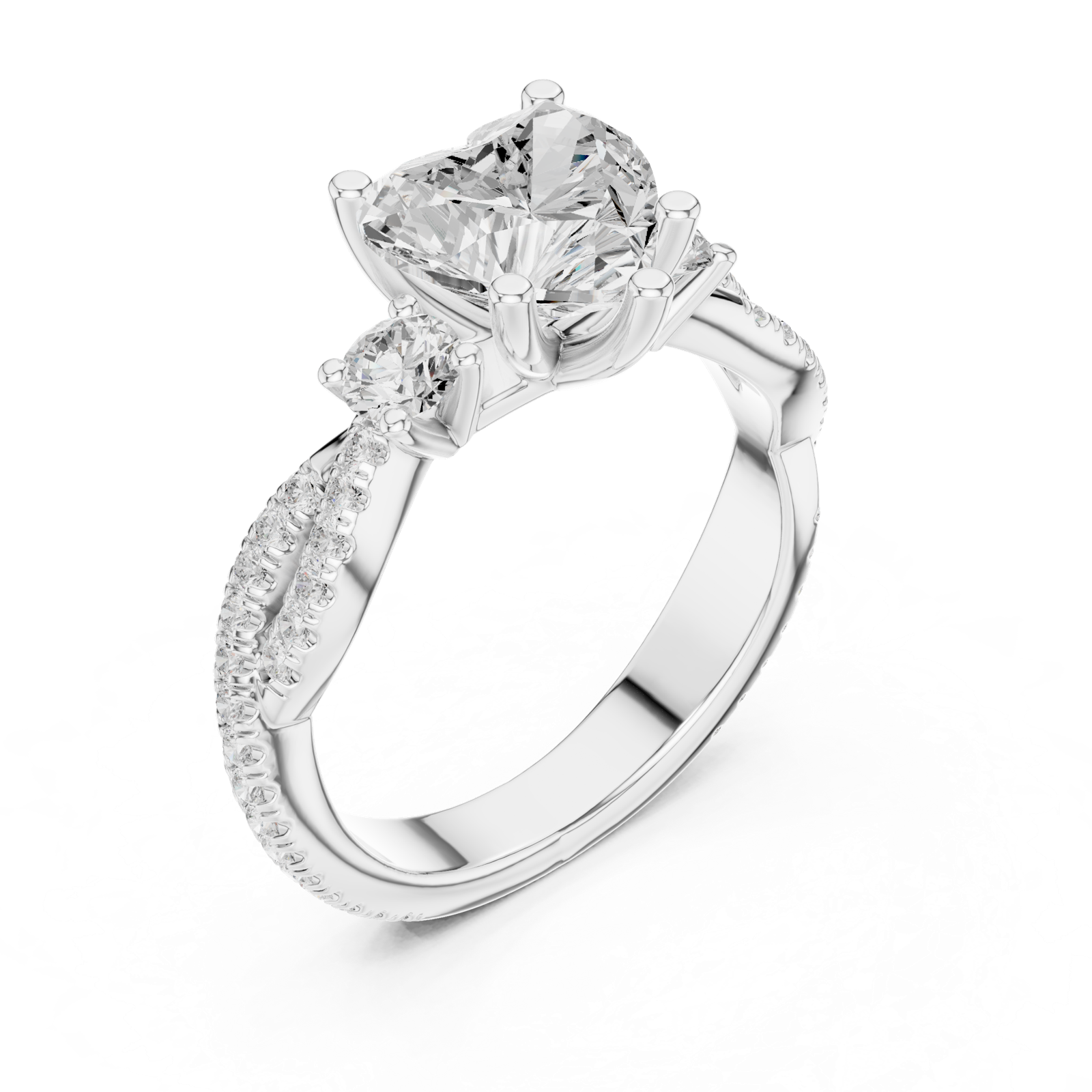 Gold Ring DDLR-1034, White Gold, view 2