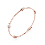 14K Solid Gold Lab Diamond Bracelet, Rose Gold, view 2
