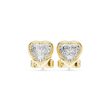 Gold Jewelry, Heart center stone, Yellow Gold, view 4