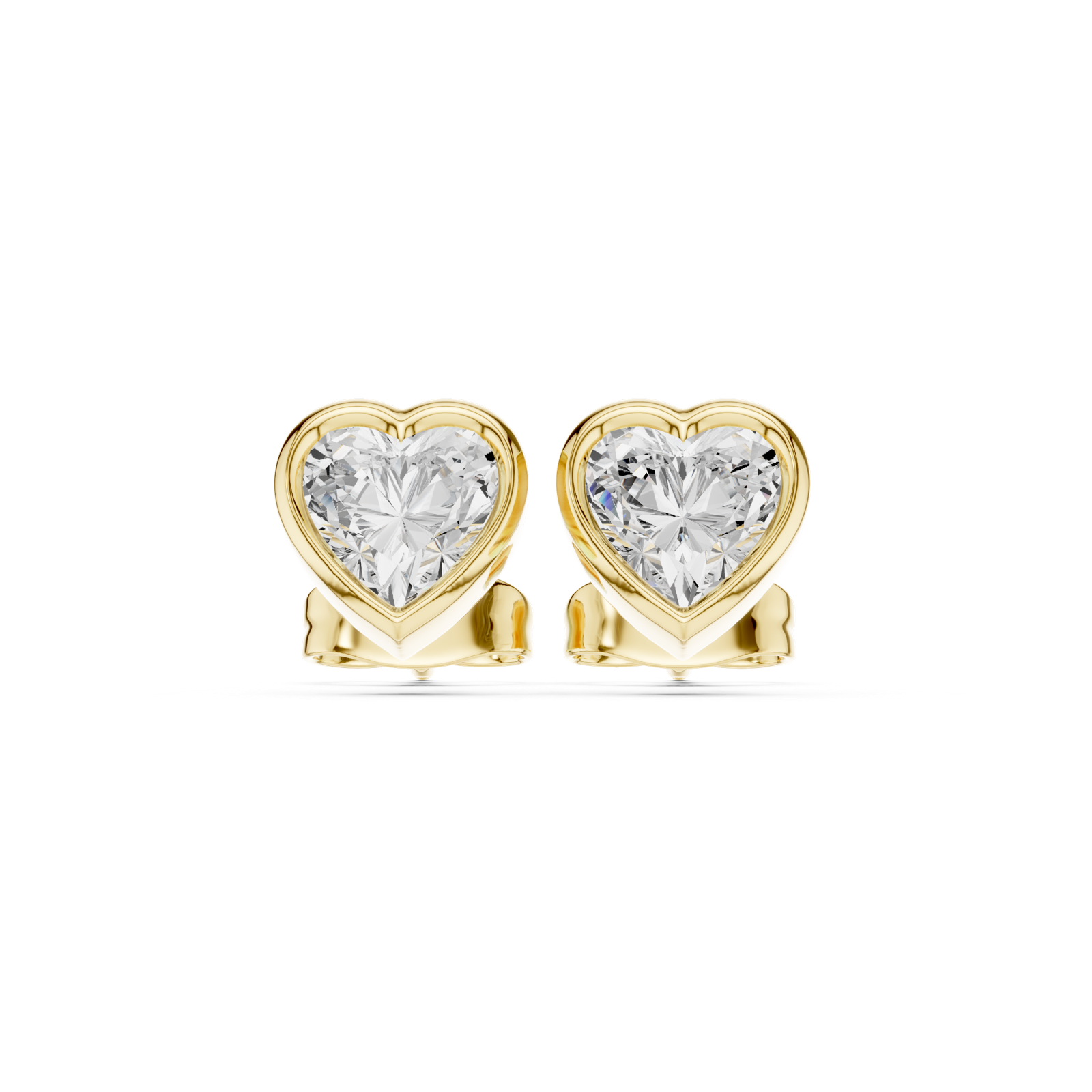 Gold Jewelry, Heart center stone, Yellow Gold, view 4