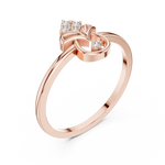 Gold Ring DR-6214, Rose Gold, view 2