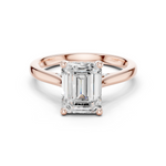 Gold Ring DDLR-163, Emerald center stone, Rose Gold