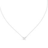14K Solid Gold Lab Diamond Solitaire Pendant Necklace, White Gold, view 4