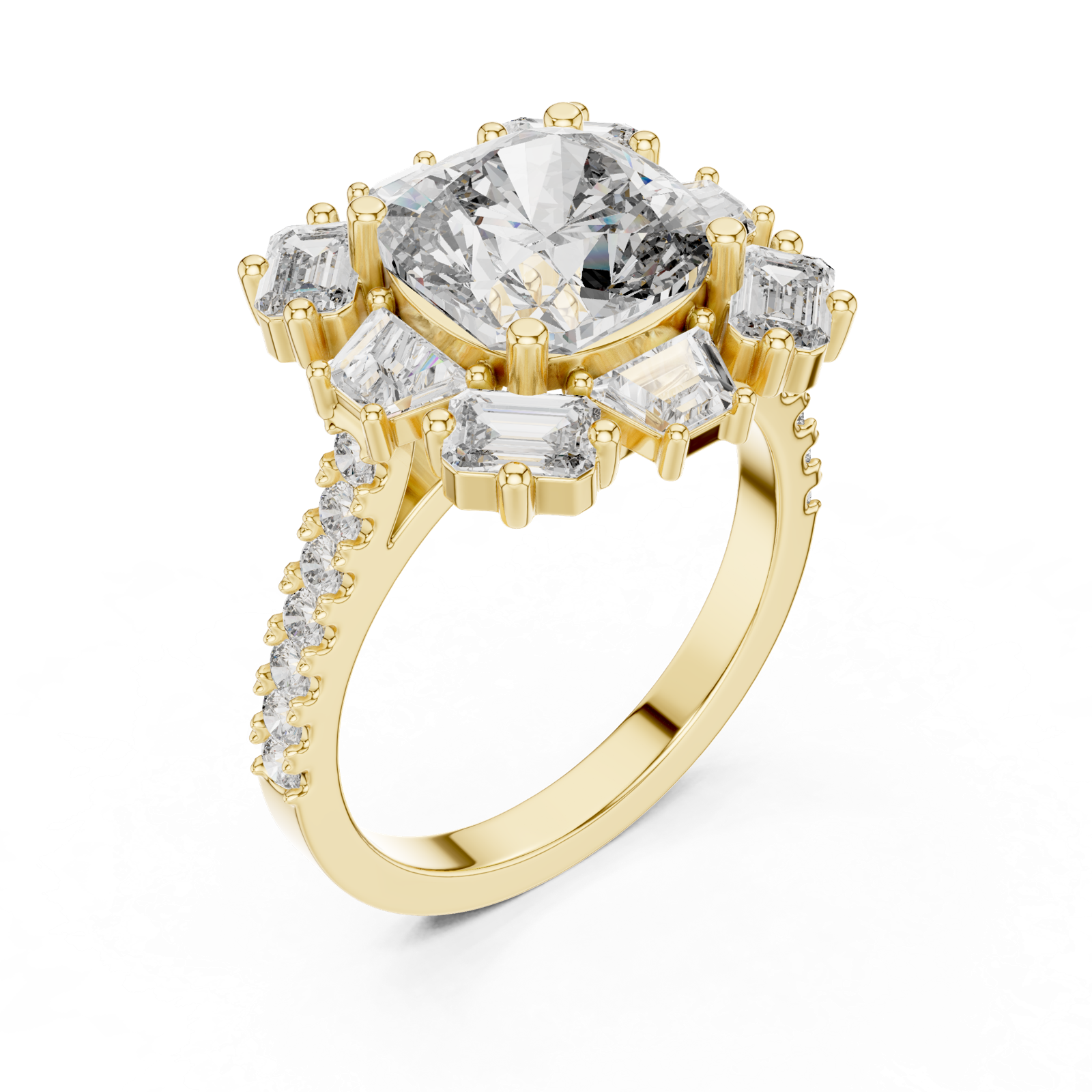 Gold Ring DDLR-179, Yellow Gold, view 2