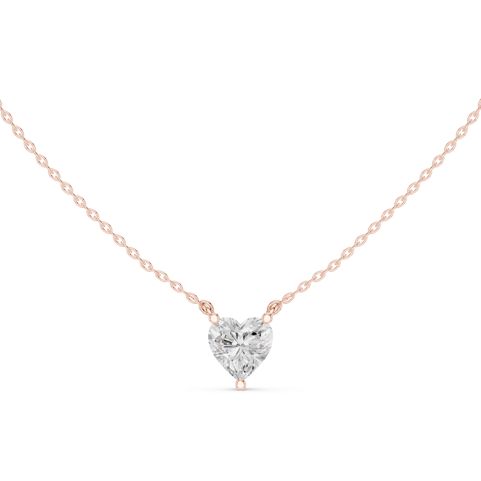 Gold Jewelry DDPO-001, Heart center stone, Rose Gold, view 4